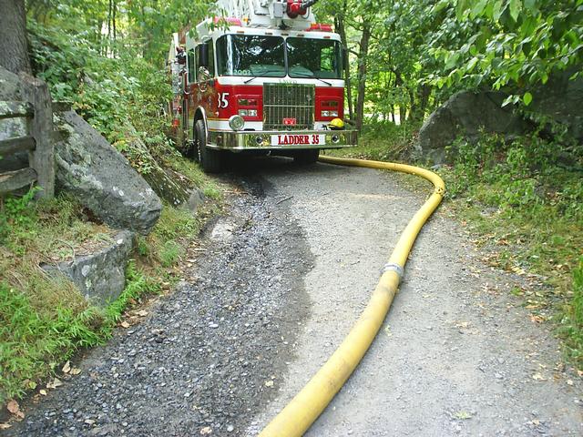 Ladder 35 Operating At Working Fire On Montrose Station Rd (July, 2010)